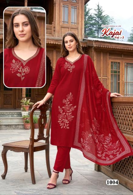 Desi kudi kajal 3 kurti manufacturer in surat